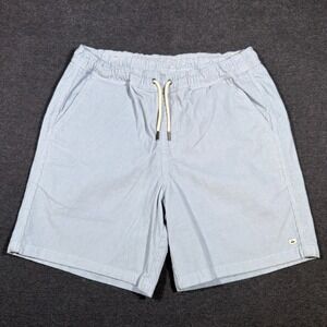 Quiksilver Corduroy Shorts Mens Small Blue Elastic Waist Drawstring 100% Cotton